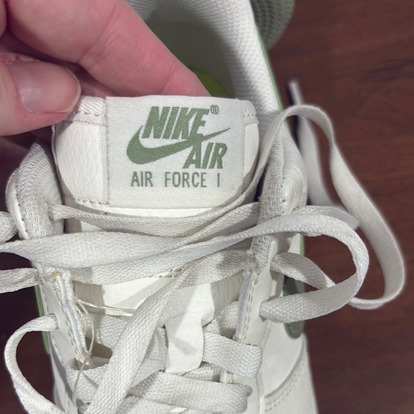 Nike Air Force 1 Cream and Olive Sneakers - Picture 7 of 9